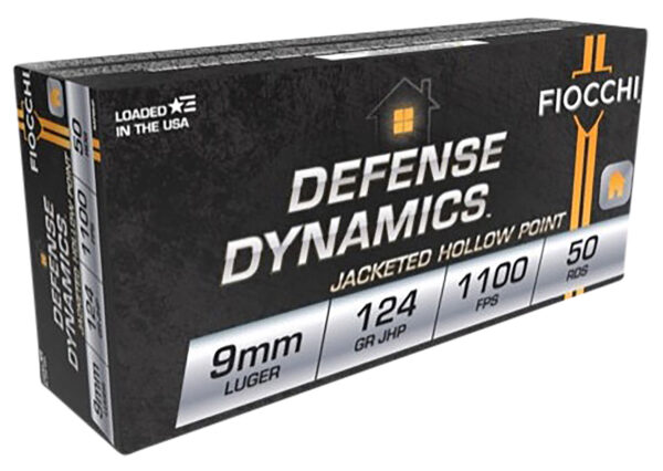 Fiocchi 9APBHP Defense Dynamics  9mmLuger 124gr Jacketed Hollow Point 50 Per Box/20 Case *Worn