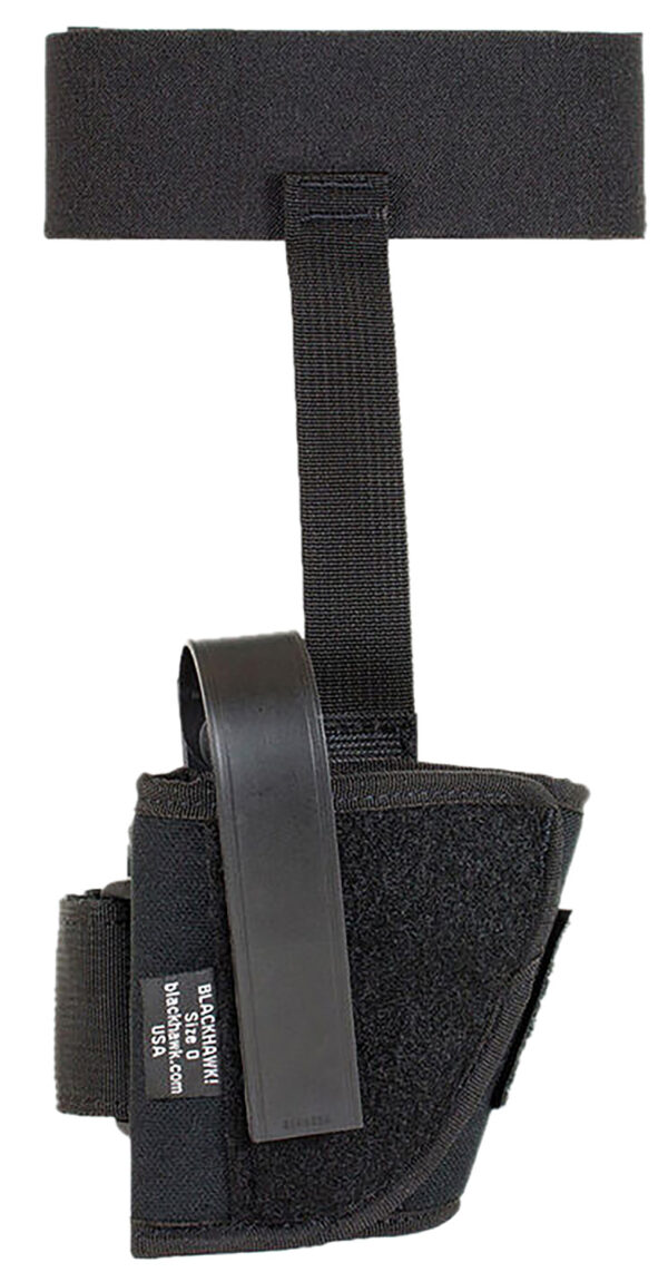 Blackhawk 40AH12BKL Ankle  Size 12 Black Cordura Velcro Compatible w/Glock 26/27/33  Left Hand