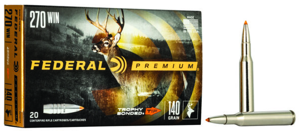 Federal P270TT3 Premium  270Win 140gr Trophy Bonded Tip 20 Per Box/10 Case