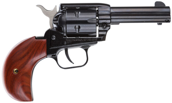 Heritage Mfg RR22MB3BH Rough Rider  22 LR/22 WMR 6 Shot, 3.50" Black Steel Barrel, Cylinder & Zinc Alloy Frame, Cocobolo Bird Head Grip, Hammer/Thumb Safety, Exposed Hammer