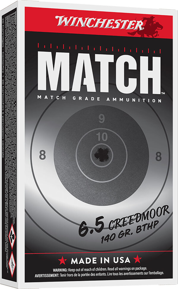 Winchester Ammo S65CM Match  6.5Creedmoor 140gr Sierra MatchKing BTHP 20 Per Box/10 Case