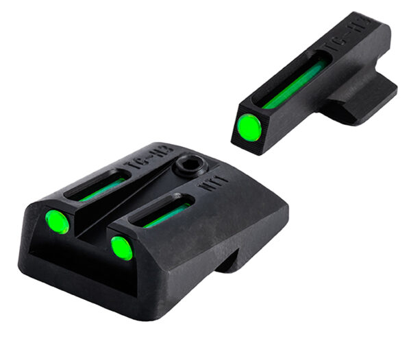TruGlo TG131NT3 TFO  Green/Tritium/Fiber Optic Front Sight-Green/Tritium/Fiber Optic Rear Sight 1911 Officer