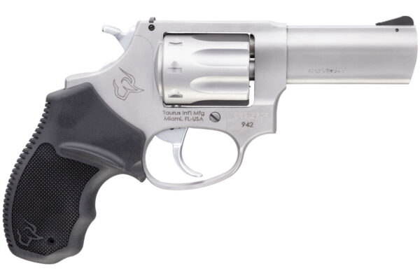 Taurus 2942039 942  22 LR 8rd 3" Barrel, Overall Matte Finish Stainless Steel & Finger Grooved Black Polymer Grip