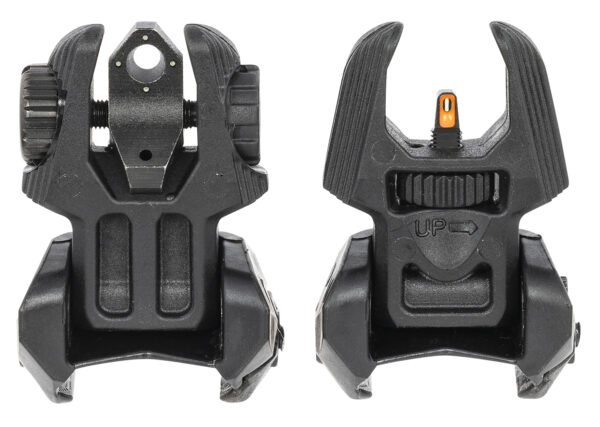 Meprolight USA 403240 FUBS Sight Set Black AR Platform Flip Up Orange Tritium Front/Green Tritium Rear