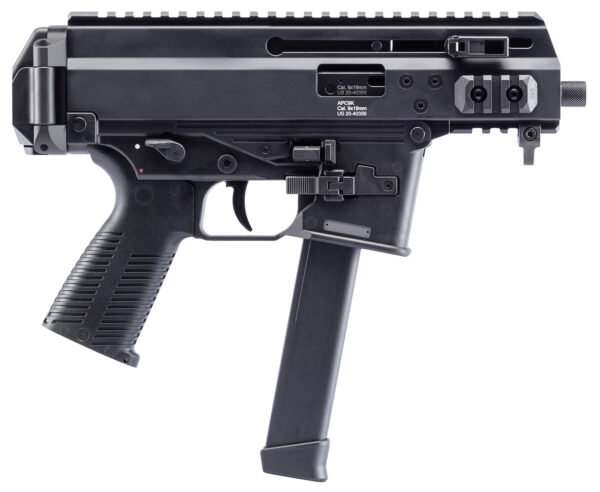B&T Firearms 36176502G APC9K  9mm Luger 33+1 4.30" Black Steel Barrel, Black Picatinny Rail Receiver, Brace Adapter, Black Polymer Grips, Ambidextrous