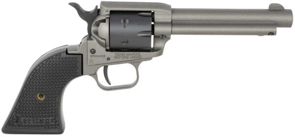 Heritage Mfg RR22C4 Rough Rider  22 LR 6 Shot 4.75" Tungsten Gray Cerakote Steel Barrel & Frame, Black Satin Cylinder & Textured Polymer Grips