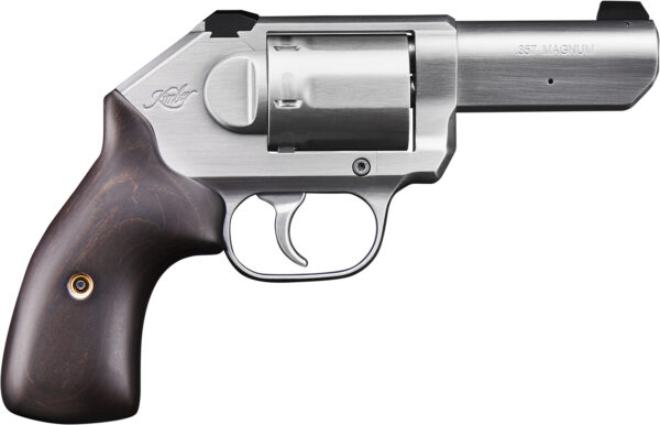 Kimber Mfg, Inc 3400011CA K6S *CA Compliant DAO 357 Mag 6 Shot 3" Brushed Stainless Steel Barrel, Cylinder & Frame, Large Smooth Walnut Grip, Concealed Hammer