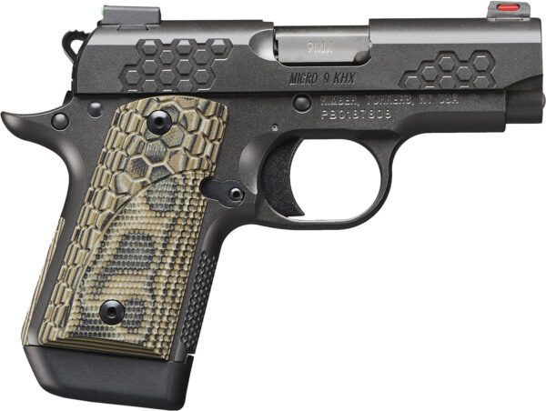 Kimber Mfg.,inc 3300198 Micro 9 KHX 9mm 7+1 3.15" KimPro II Gray Stainless Steel Hogue G-10 Mainspring Housing Grips