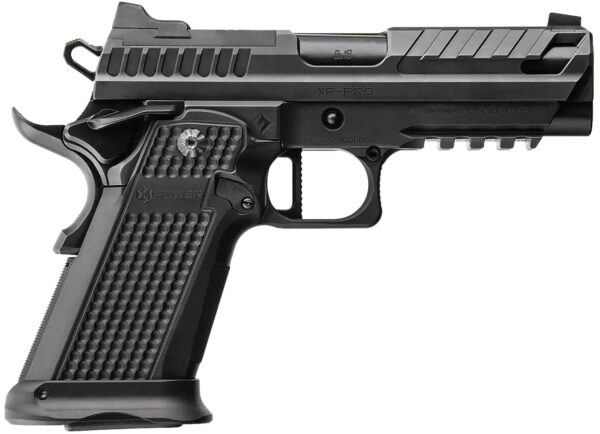 Fusion Firearms XP9BLK XP Pro 9mm Luger 17+1 4" Black Tennifer Bull Barrel, Black Optic Cut/Serrated/Vent Cut Slide, Black Steel Frame w/Beavertail & Picatinny Rail, Black Aluminum Grip