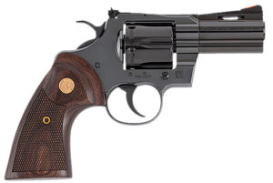 Colt Mfg PYTHONBP3WTS Python  357 Mag 6 Shot 3" Blued Carbon Steel Vent Rib Barrel, Cylinder & Frame, Wood Grip, Exposed Hammer