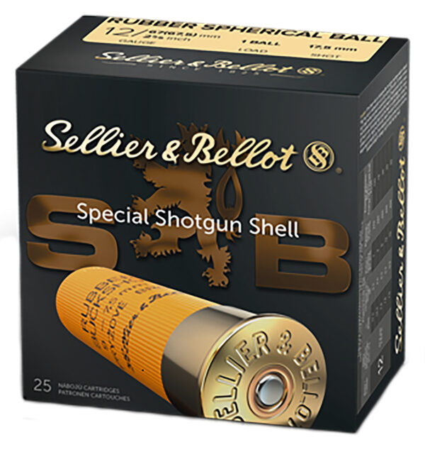 Sellier & Bellot SB12RBA Shotgun  12Gauge 2.75" 2 11/16oz 1 Rubber Ball Shot 25 Box/10 Case