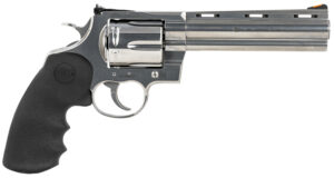 Colt Mfg ANACONDASP6RTS Anaconda  44 Mag 6 Shot 6" Stainless Recessed Target/Vent Rib Barrel,  Cylinder & Frame, Black Hogue Rubber w/Finger Grooves Grip