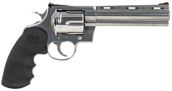 Colt Mfg ANACONDASP6RTS Anaconda  44 Mag 6 Shot 6" Stainless Recessed Target/Vent Rib Barrel,  Cylinder & Frame, Black Hogue Rubber w/Finger Grooves Grip