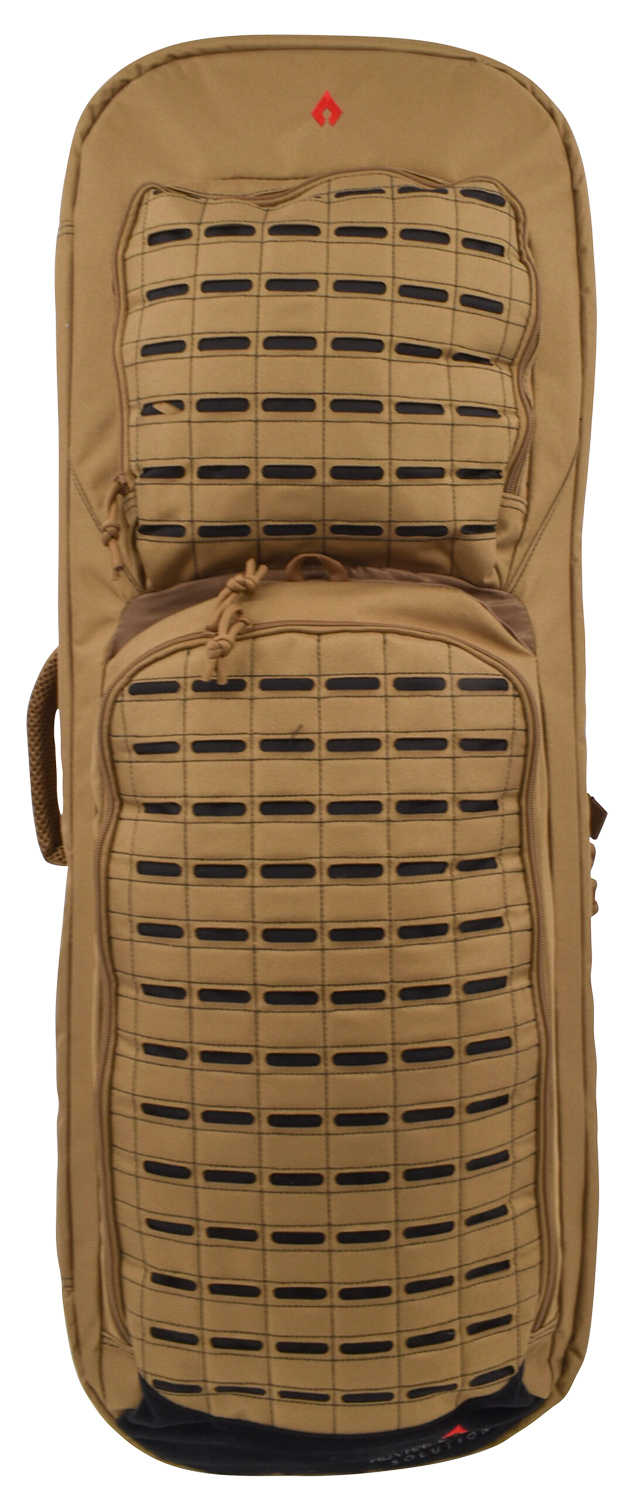 Advance Warrior Solutions FR36RBPTN/BL Frame 36" L Backpack with Side Handle, Tan Polyester for Tactical Rifle, Molle Front