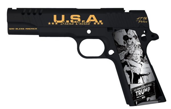 AUTO 1911TCAC18 1911 45 5" 7R TRUMP FIGHT BK/GLD