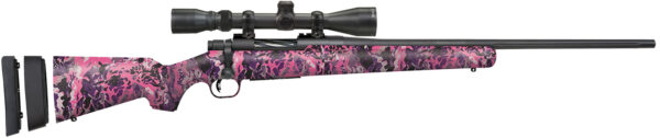 Mossberg 28258 Patriot Super Bantam w/Optic 350 Legend 4+1 22" Matte Blued Fluted Threaded Barrel, Matte Blued Drilled & Tapped Receiver, Adj LOP Muddy Girl Wild Synthetic Stock, 3-9x40mm Duplex