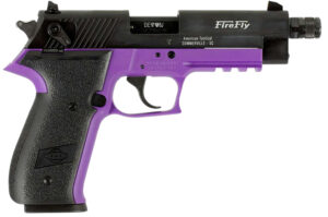 GSG GERG2213TFFLA FireFly  22 WMR 13+1 4.90" Black Threaded Barrel, Aluminum Serrated Slide, Purple Aluminum Frame w/Picatinny Rail, Textured Grip