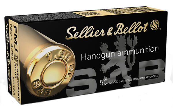 Sellier & Bellot SB32A Handgun  32ACP 73gr Full Metal Jacket 50 Per Box/40 Case