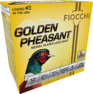 FIOCCHI GOLDEN PHEASANT 12GA - 2.75" 1-1/4OZ #4 25RD 10BX/CS