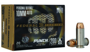 Federal PD10P1 Punch Personal Defense 10mmAuto 200gr Jacketed Hollow Point 20 Per Box/10 Case