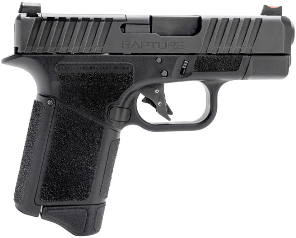 Gforce Arms GF932512 Rapture  Sub-Compact 9mm Luger 12+1 3.25" Black Steel Barrel, Black Optic Cut/Serrated Slide, Polymer Frame, Black Textured Grip