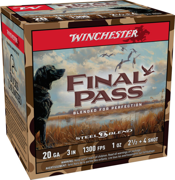 Winchester Ammo FP203254 Final Pass  20Gauge 3" 1oz 2.5/4Shot 25 Per Box/10 Case