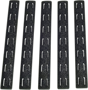 BCM KMRRPBLK5 Rail Panel Kit  AR Platform KeyMod 5.55" Black Polymer 5 Pack