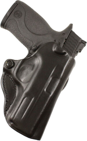 DESANTIS MINI SCABBARD HOLSTER - RH OWB LEATHER RUGER SR22 BLK