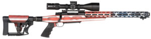Howa HFLG65C16 M1500 APC Chassis Gen2 6.5 Creedmoor 10+1 16.25" Barrel, American Flag Cerakote Receiver, American Flag 6 Position Luth-AR MBA-4 with Aluminum Chassis Stock, Black Polymer Grip