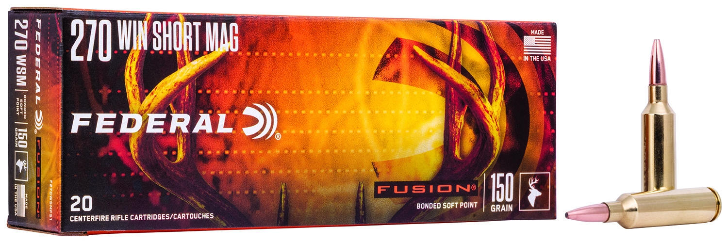 Federal F270WSMFS1 Fusion 270WSM 150gr Bonded Soft Point 20 Per Box/10 Case