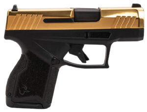 Taurus 1-GX4M931-10G GX4  Micro-Compact Frame 9mm Luger 10+1 3.06" Satin Black DLC Stainless Steel Barrel, Gold PVD Serrated Alloy Steel Slide,  Matte Black Stainless Steel Frame, Textured Grip
