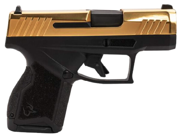 Taurus 1-GX4M931-10G GX4  Micro-Compact Frame 9mm Luger 10+1 3.06" Satin Black DLC Stainless Steel Barrel, Gold PVD Serrated Alloy Steel Slide,  Matte Black Stainless Steel Frame, Textured Grip