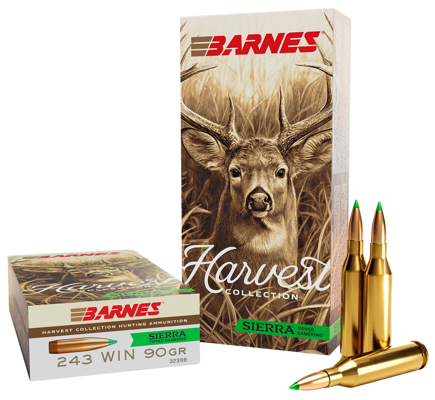Barnes Bullets 32398 Harvest 243Win 90gr Sierra Tipped GameKing 20 Per Box/10 Case