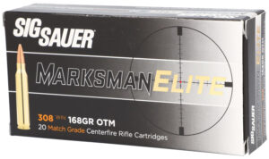Sig Sauer E308M120 Marksman Elite  308 Win 168 gr Open Tip Match 20 Per Box/ 25 Case