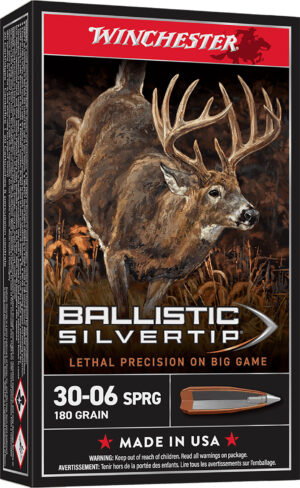 Winchester Ammo SBST3006B Ballistic Silvertip  30-06Springfield 180gr Rapid Controlled Expansion Polymer Tip 20 Per Box/10 Case