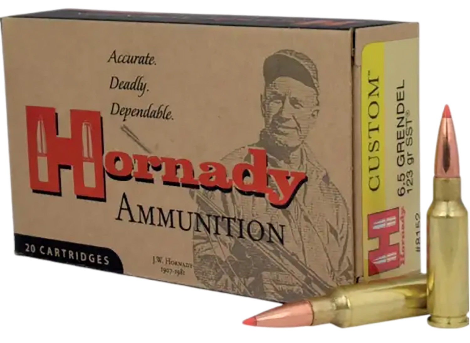 Hornady 8152 Custom 6.5Grendel 123gr Super Shock Tip 20 Per Box/10 Case