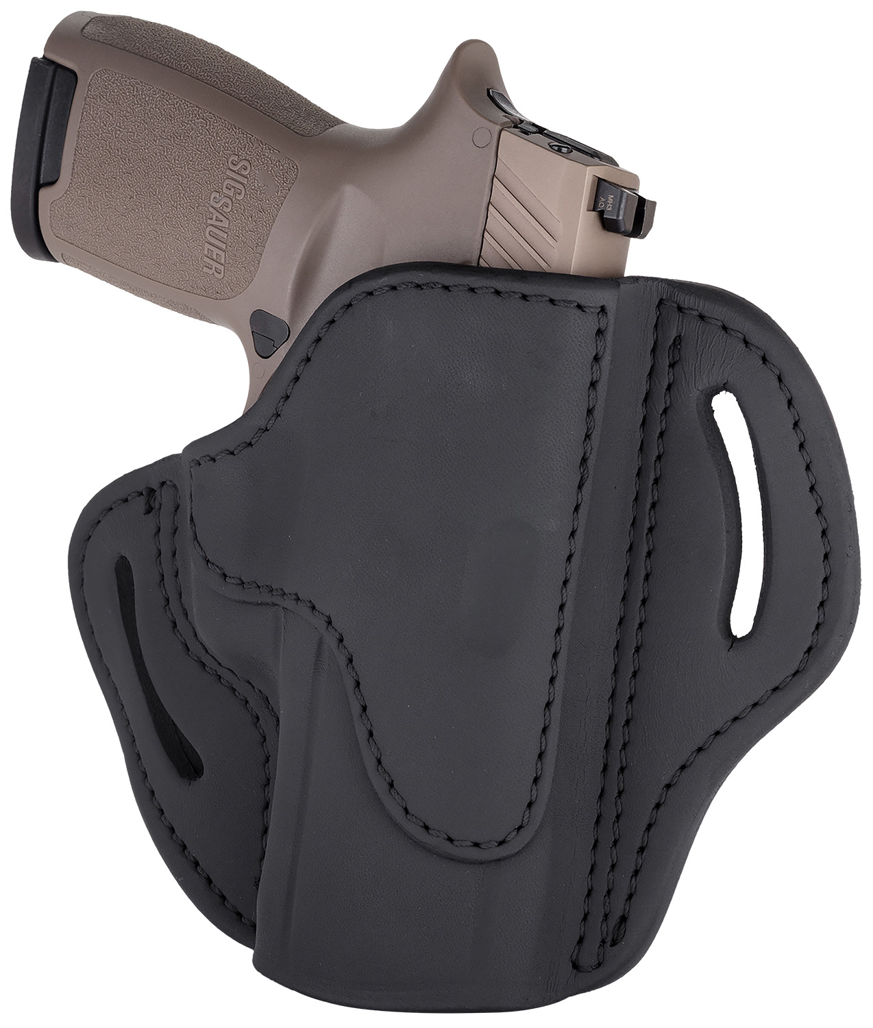 1791 Gunleather BH24SSBLR BH2.4S  OWB Open Top 2.4 Stealth Black Leather Belt Slide Fits FN 509/Springfield XD-M/HK VP9SK