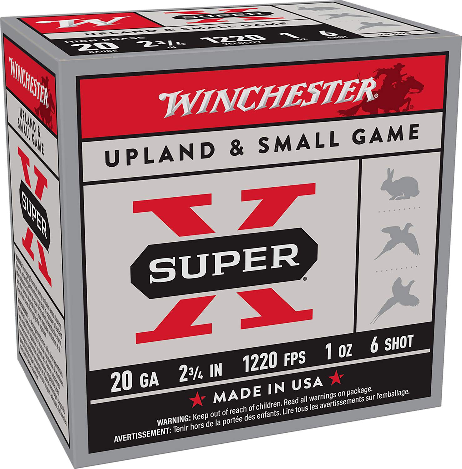 Winchester Ammo X206 Super X Heavy Game Load High Brass 20Gauge 2.75" 1oz 6Shot 25 Per Box/10 Case