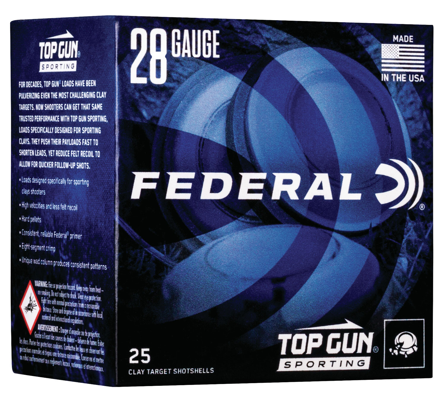 Federal TGS282175 Top Gun  28Gauge 2.75" 3/4oz 7.5Shot 25 Per Box/10 Case