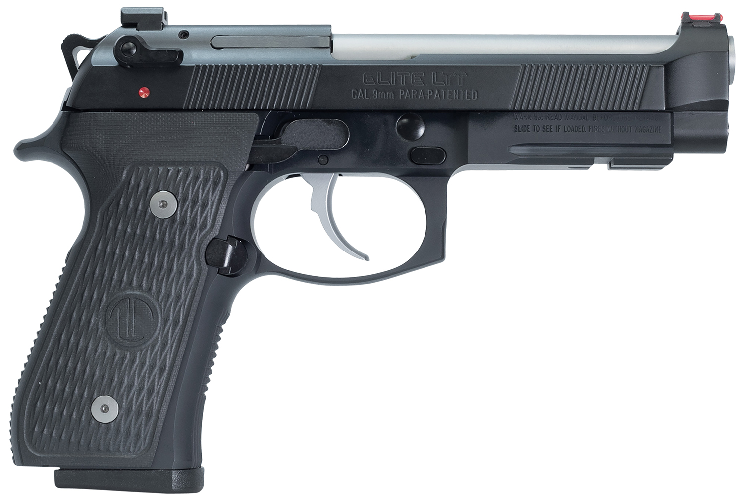 Langdon Tactical Tech LTT-92E-FSTJ 92 Elite LTT  9mm Luger Caliber with 4.70" Barrel, 15+1 Capacity, Overall Black Finish Steel, Picatinny Rail Frame, Serrated Slide, VZ/LTT G10 Grip & Trigger Job