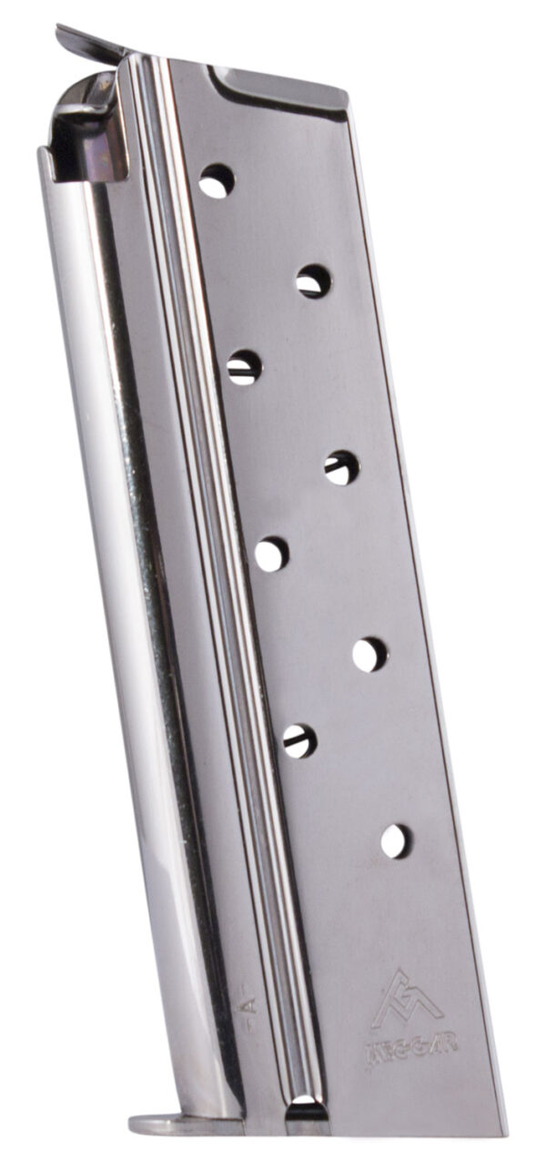 Mec-Gar MGCGGOV38N Standard  Nickel Detachable 9rd 38 Super for 1911 Government