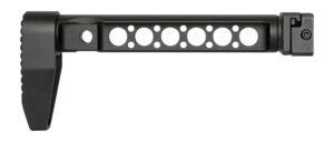 Midwest Industries MISTAPSFLWS Buttstock with Folding Adaptor  Black Steel with Minimalistic Butt Plate