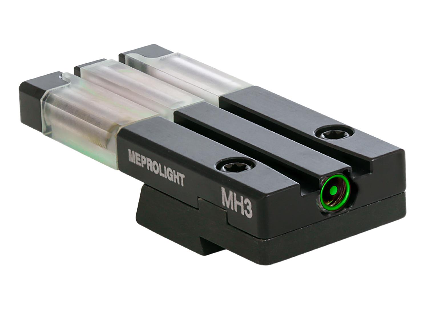 Meprolight USA 631253108 FT Bullseye Rear Sight Green/Tritium Fiber Optic, Black Frame, Fits HK VP9/HK45/HK45C/P30/SFP9 (Non-OR Models), Dovetail Mount