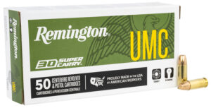 Remington Ammunition R20015 UMC  30SuperCarry 100gr Full Metal Jacket 50 Per Box/20 Case