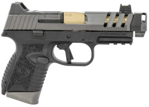 FN 66101350 509 CC Edge 9mm Luger 10+1 (3) 4.20" Threaded Gold Barrel, Black Frame, Graphite Optic & Lightening Cut Slide, Optic Height Fiber Optic Sights, Compensator (No Manual)