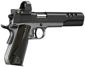 Kimber Mfg, Inc 3000278 Super Jagare w/Optic 10mm Auto 8+1 6" Stainless Match Grade Barrel, Diamond Carbon Coating Ported/Serrated Stainless Steel Slide, Kimpro II Gray Micarta Grip, Delta Pro Red Dot