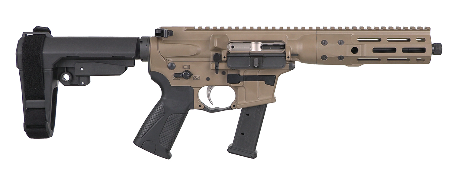 LWRC ICP9CK8SBA3 IC-9  9mm Luger 8.50" 33+1 Black Nitride Threaded Barrel, Flat Dark Earth Anodized Aluminum Picatinny Rail Receiver, SB Tactical SBA3 Brace, LWRC Ultra Combat Grip, Ambidextrous