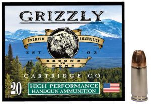 Grizzly Ammo GC9MM1   9mm 115gr Jacketed Hollow Point 20 Per Box/10 Case