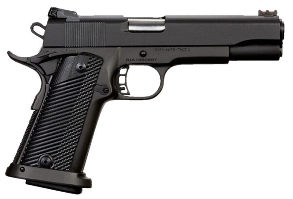 Rock Island 52009 Rock Ultra FSHC 10mm Auto Caliber with 5" Barrel, 16+1 Capacity, Overall Black Parkerized Finish Steel, Beavertail Frame, Serrated Slide & Black G10 Grip