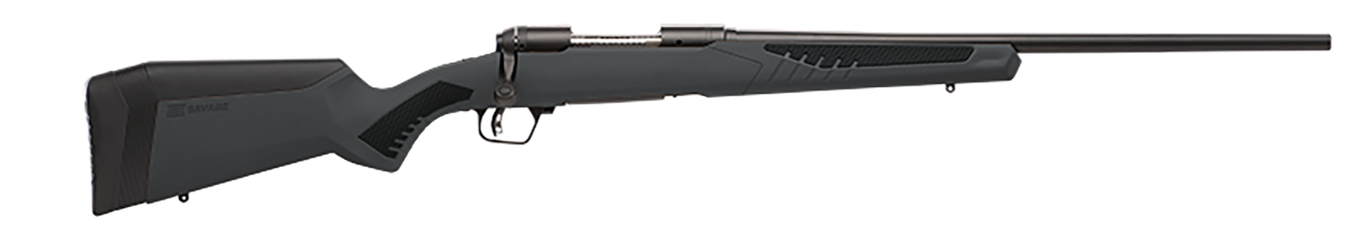 Savage Arms 57063 110 Hunter Full Size 243 Win 4+1 22" Matte Black Button-Rifled Barrel, Matte Black Drilled & Tapped Carbon Steel Receiver, Adj AccuStock Matte Gray Synthetic Stock, Right Hand